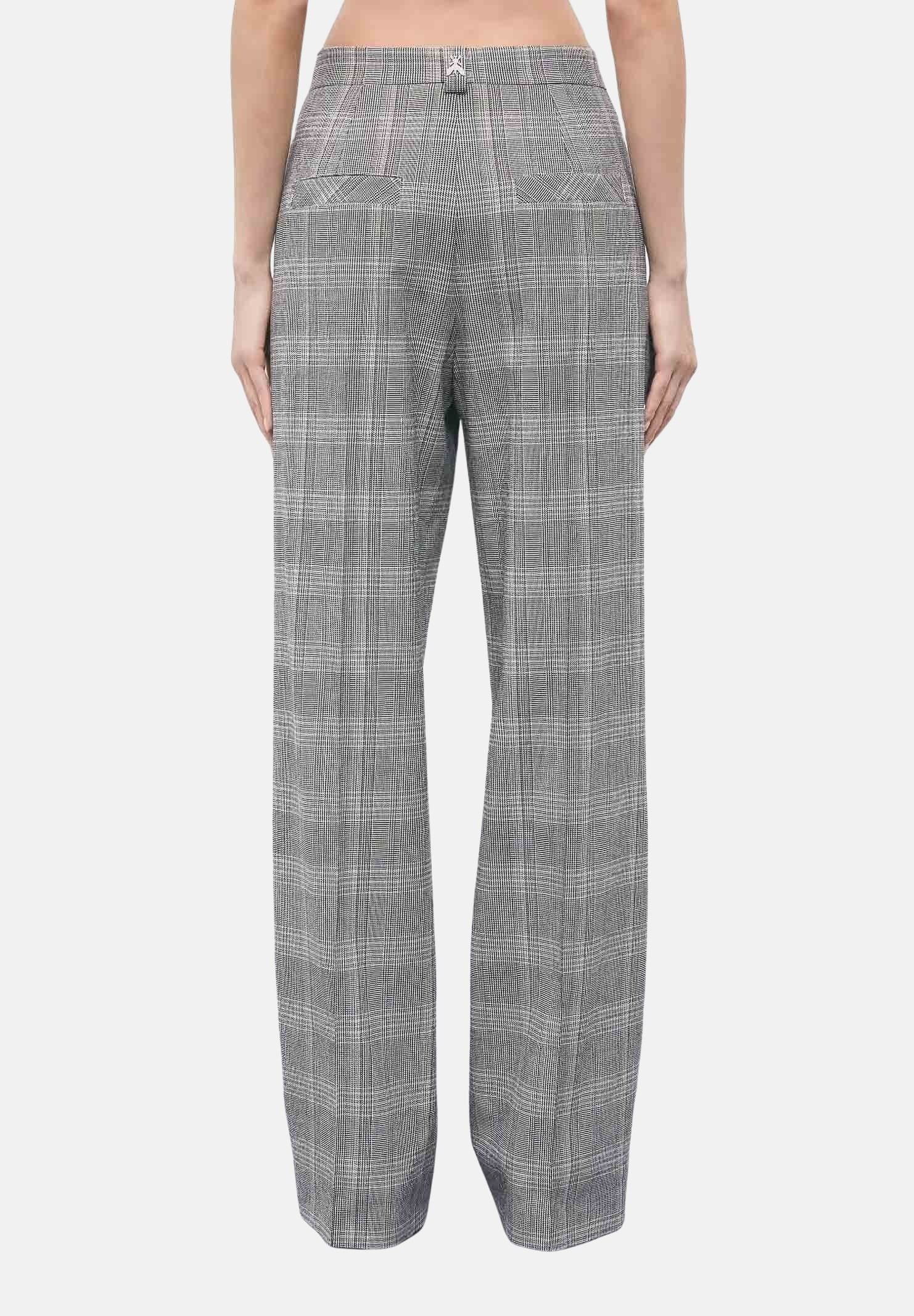 PATRIZIA PEPE Pantaloni eleganti  brown check-marrone grigio da donna con fantasia a quadri e pinces frontali 8P0355C8003 F603 PATRIZIA PEPE 