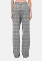 PATRIZIA PEPE Pantaloni eleganti  brown check-marrone grigio da donna con fantasia a quadri e pinces frontali 8P0355C8003 F603 PATRIZIA PEPE 