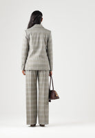 PATRIZIA PEPE Pantaloni eleganti  brown check-marrone grigio da donna con fantasia a quadri e pinces frontali 8P0355C8003 F603 PATRIZIA PEPE 