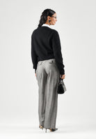PATRIZIA PEPE Pantaloni eleganti  gray flannel-grigio da donna con piega centrale stirata e chiusura nascosta. 8P0535C0250 S796 PATRIZIA PEPE 