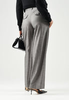PATRIZIA PEPE Pantaloni eleganti  gray flannel-grigio da donna con piega centrale stirata e chiusura nascosta. 8P0535C0250 S796 PATRIZIA PEPE 
