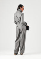 PATRIZIA PEPE Pantaloni eleganti  gray flannel-grigio da donna con piega centrale stirata e chiusura nascosta. 8P0535C0250 S796 PATRIZIA PEPE 