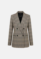 PATRIZIA PEPE Giacca doppiopetto brown check marrone- grigio da donna con revers classici. 8S0089C8003 F603 PATRIZIA PEPE 