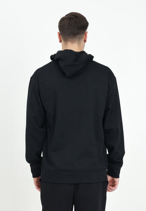 Felpa con cappuccio nera per uomo e donna rifinita da stampa logo PAVIDAS-HOODIE BLACK PAVIDAS 