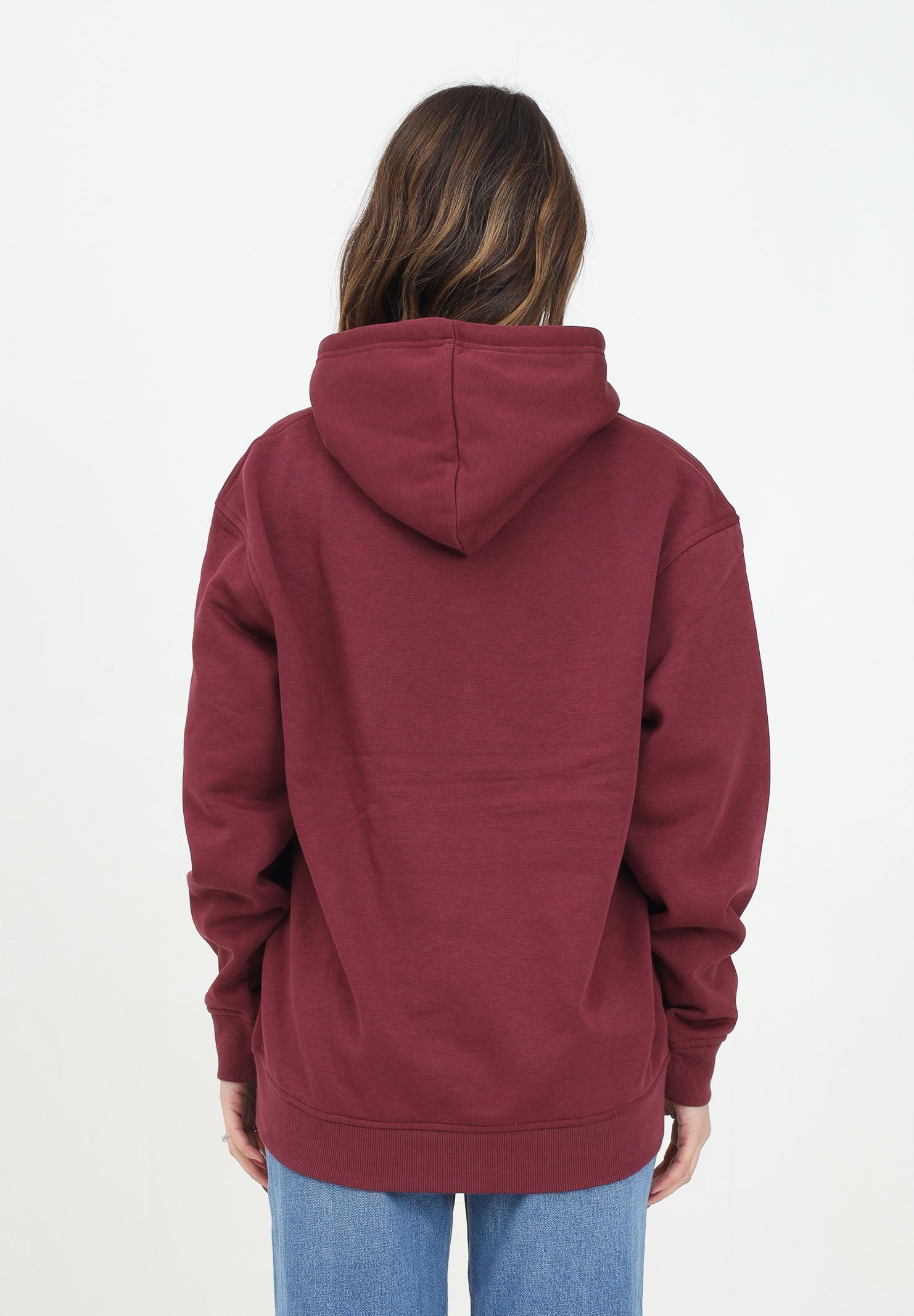 Felpa con cappuccio bordeaux per uomo e donna rifinita da stampa logo PAVIDAS-HOODIE BORDEAUX PAVIDAS 