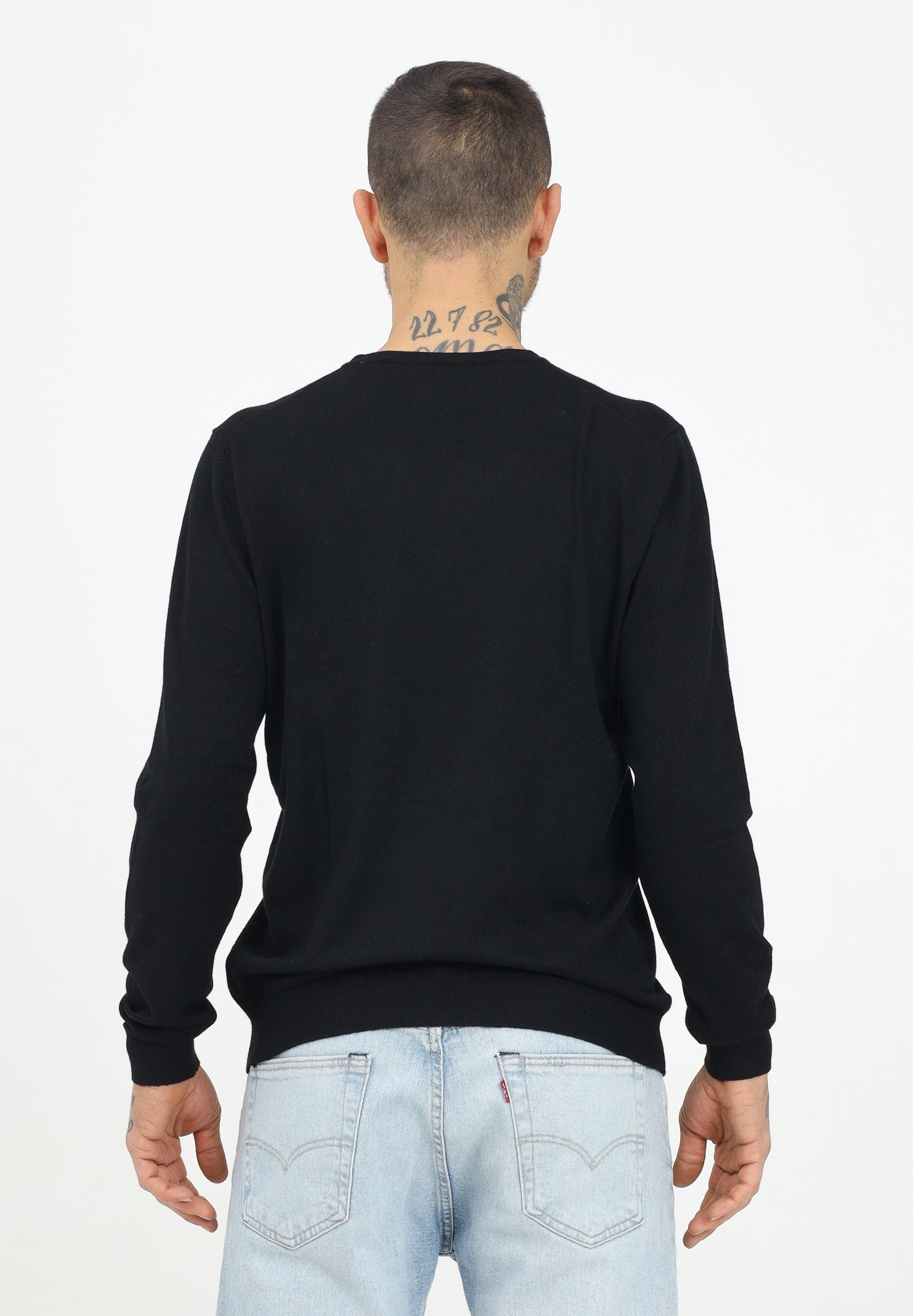 PAVIDAS Maglioncino nero per uomo e donna con ricamo logo PAVIDAS-SWEATER BLACK PAVIDAS 