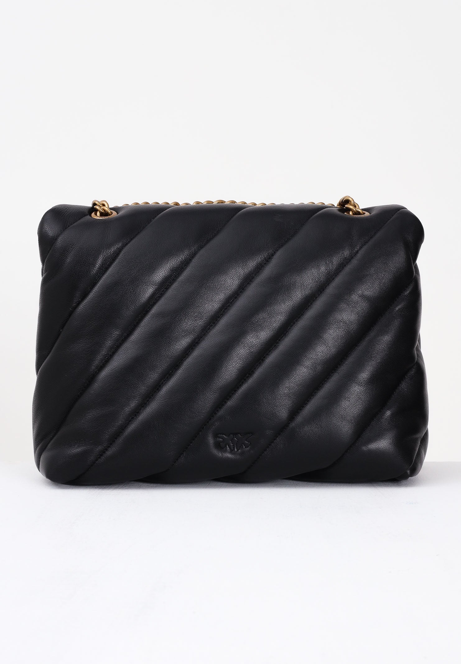 PINKO Borsa a tracolla Big Love Bag Puff nera da donna con motivo trapuntato 100037A0F2 Z99Q PINKO 