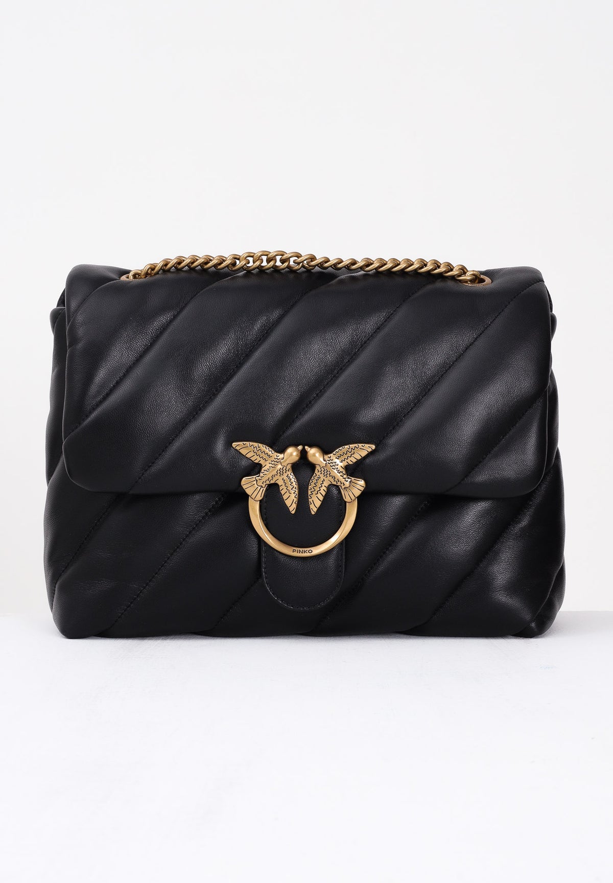 PINKO Borsa a tracolla Big Love Bag Puff nera da donna con motivo trapuntato 100037A0F2 Z99Q PINKO 