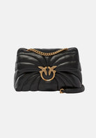 PINKO Borsa LOVE PUFF CLASSIC CL Nero Antique Gold da donna con motivo trapuntato Butterfly. 100038A1EX Z99Q PINKO 