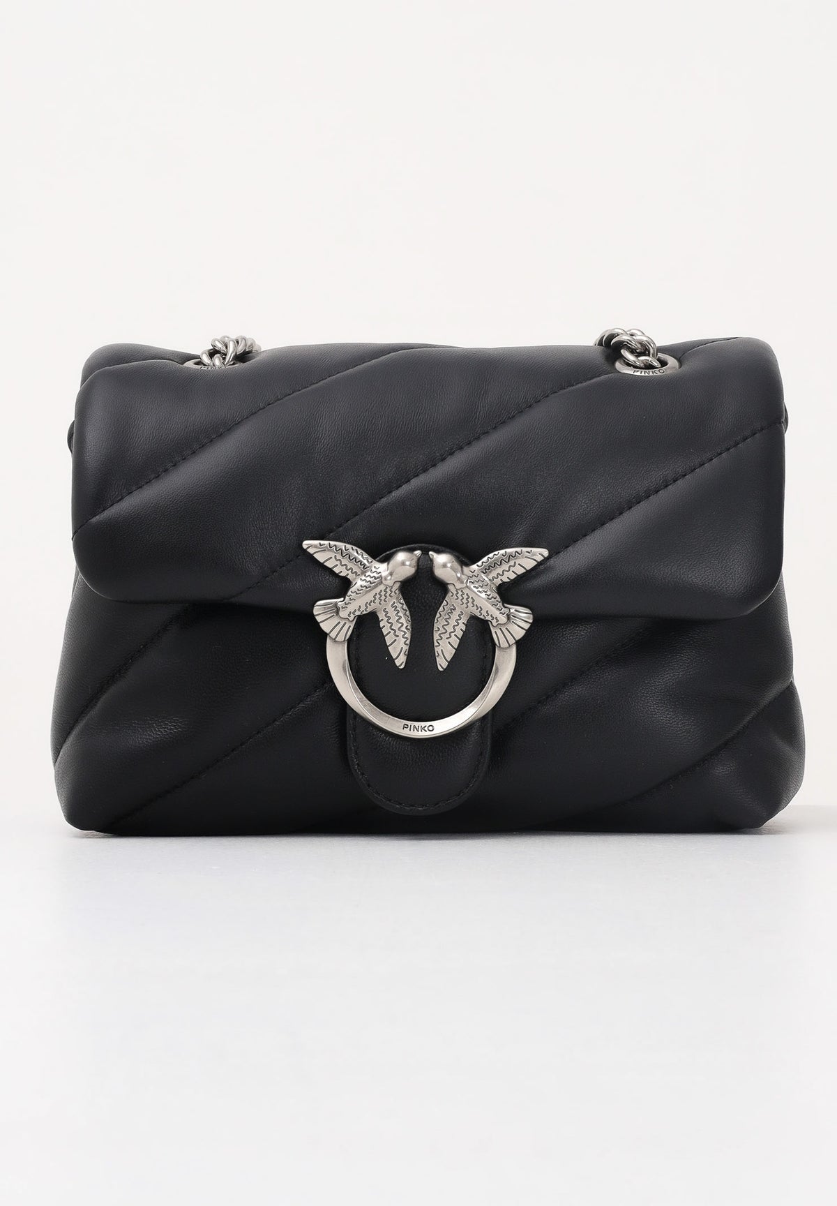 PINKO Borsa a tracolla Mini Love Bag Puff nera da donna con maxi trapuntatura obliqua 100039A0F2 Z99O PINKO 