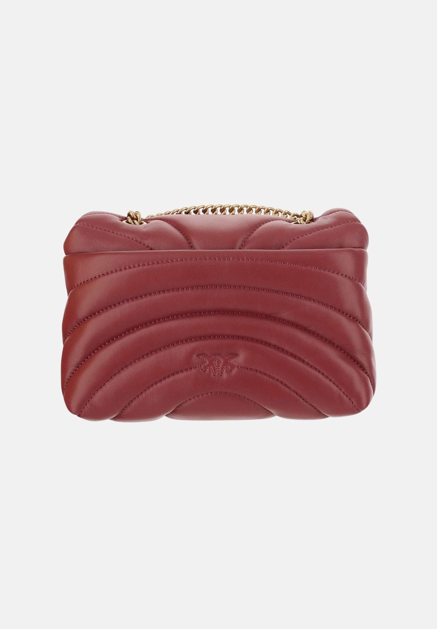PINKO Borsa con tracolla LOVE BAG rosso antico da donna con catena e iconica fibbia metallica. 100039A1EX R59Q PINKO 