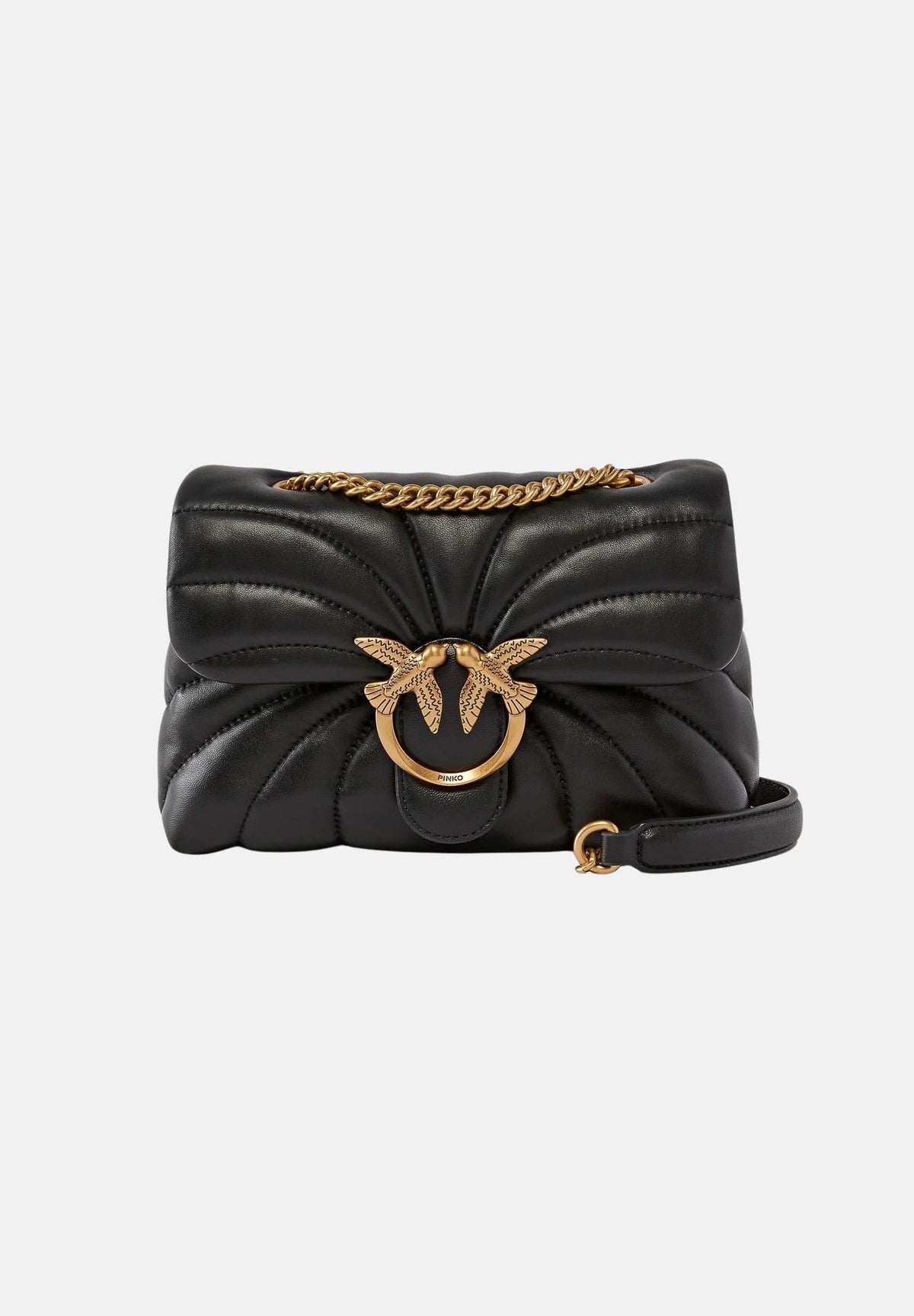 PINKO Borsa LOVE BAG PUFF BUTTERFLY MINI in nappa nera da donna con trapuntatura butterfly 100039A1EX Z99Q PINKO 
