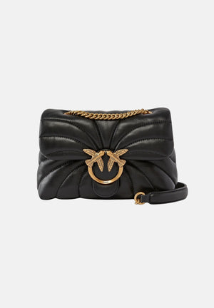 PINKO Borsa LOVE BAG PUFF BUTTERFLY MINI in nappa nera da donna con trapuntatura butterfly 100039A1EX Z99Q PINKO 