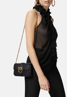 PINKO Borsa LOVE ONE POCKET nero-antique gold da donna con chiusura gioiello<BR/> 100061A0F1 Z99Q PINKO 