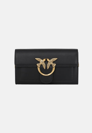 PINKO Borsa LOVE ONE WALLET C mini a tracolla Nero Antique Gold da donna 100062A0F1 Z99Q PINKO 