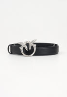 PINKO Cintura Love Birds in morbida pelle mano seta nera da donna 100125A0F1 Z99O PINKO 