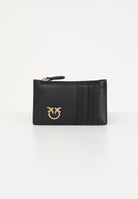 PINKO Porta carte in morbida pelle mano seta nero da donna 100251A0F1 Z99Q PINKO 