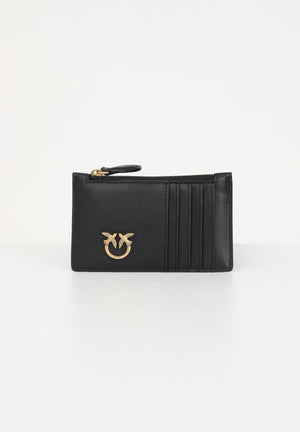 PINKO Porta carte in morbida pelle mano seta nero da donna 100251A0F1 Z99Q PINKO 