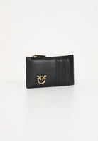 PINKO Porta carte in morbida pelle mano seta nero da donna 100251A0F1 Z99Q PINKO 