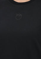 PINKO T-shirt a manica corta nera da donna con ricamo logo Love Birds 100355A339 Z99 PINKO 