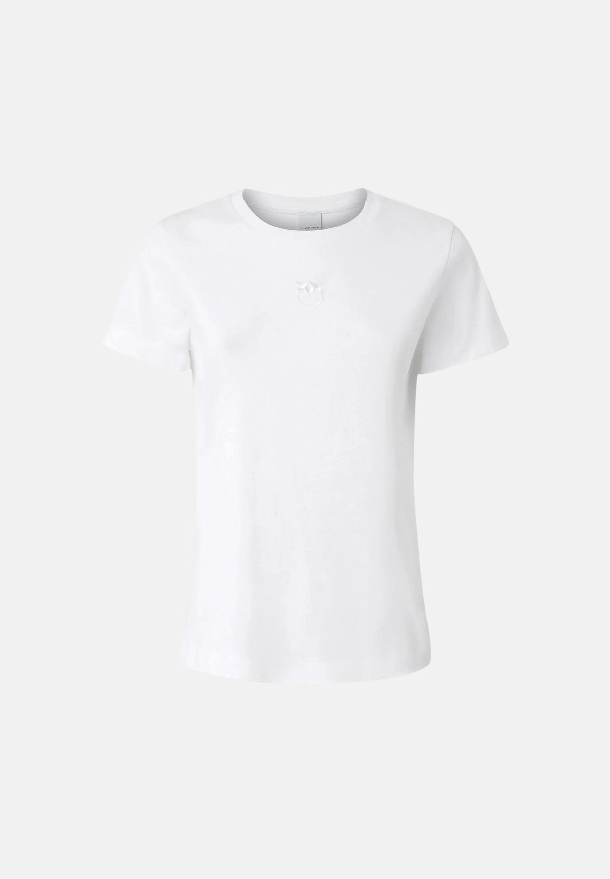 PINKO T-shirt BUSSOLOTTO  bianco-biancaneve da donna con piccolo logo frontale. 100355A3HM Z05 PINKO 