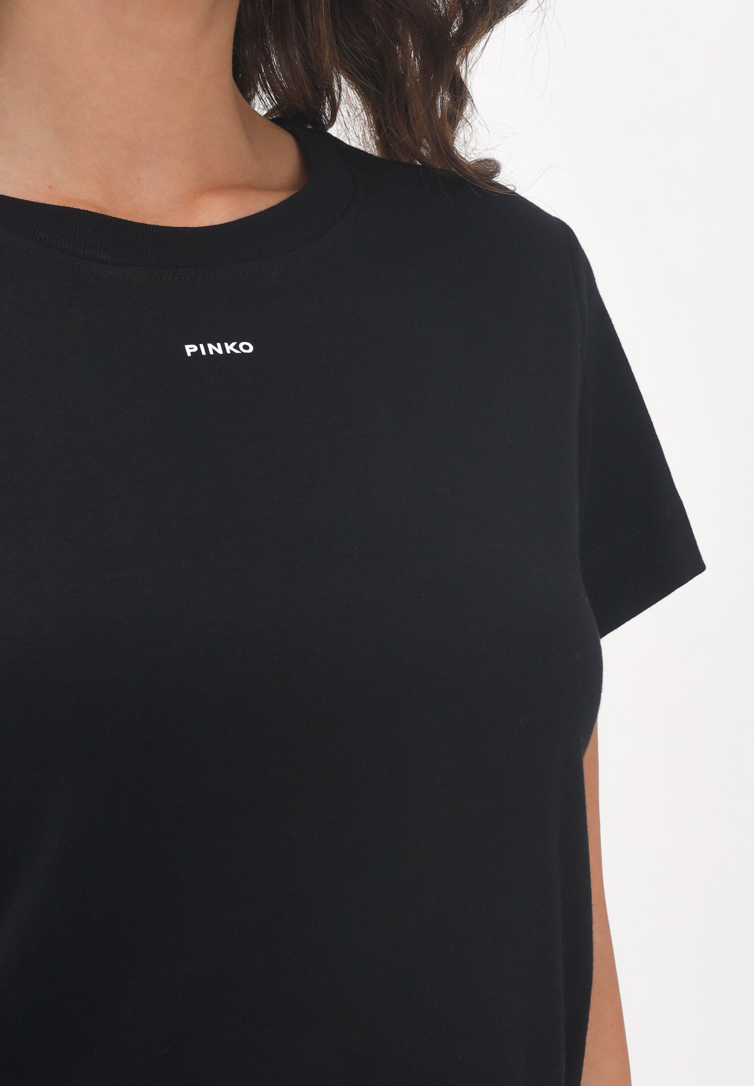 PINKO T-shirt a manica corta nera da donna con logo 100373A2RE Z99 PINKO 
