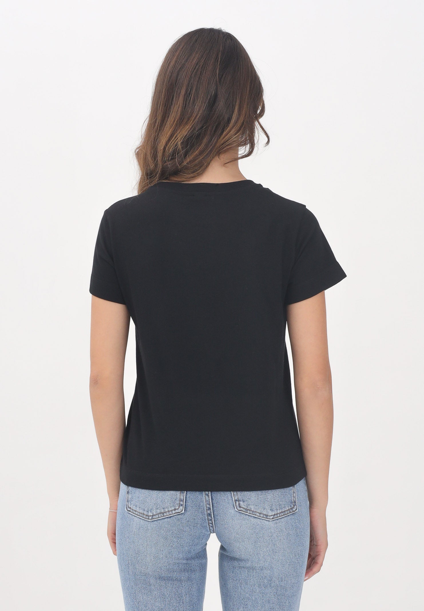 PINKO T-shirt a manica corta nera da donna con logo 100373A2RE Z99 PINKO 