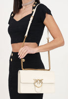 PINKO Borsa a tracolla Classic Love Bag One panna da donna con finitura liscia 100941A0F1 Z14Q PINKO 