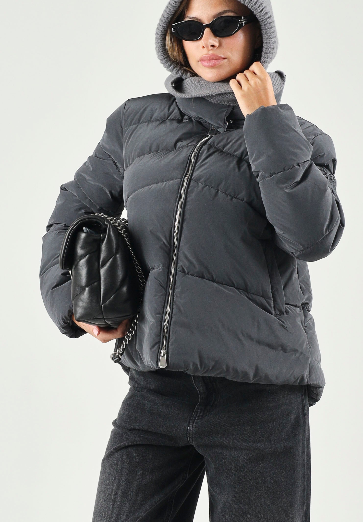 PINKO Piumino MIRCO CABAN  Caviale nero da donna con lavorazione trapuntata. 101598A39J Z98 PINKO 
