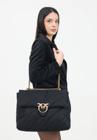 PINKO Shopper Extra Love Bag Puff nera da donna 103347A358 Z99Q PINKO 