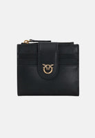 PINKO Portafoglio MULTI PURPOSE  Nero Antique Gold da donna con logo Love Birds e tasca portamonete 103610A0F1 Z99Q PINKO 