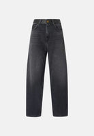 PINKO jeans ESTELLE EGG balloon fit con inserti effetto pelle lavaggio black, colore basico nero, donna. 103857A3GW PJ4 PINKO 
