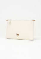 PINKO Pochette Flat Horizontal Mini panna da donna  dalla texture liscia 104277A0F1 Z14Q PINKO 