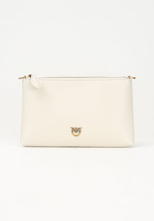 PINKO Pochette Flat Horizontal Mini panna da donna  dalla texture liscia 104277A0F1 Z14Q PINKO 