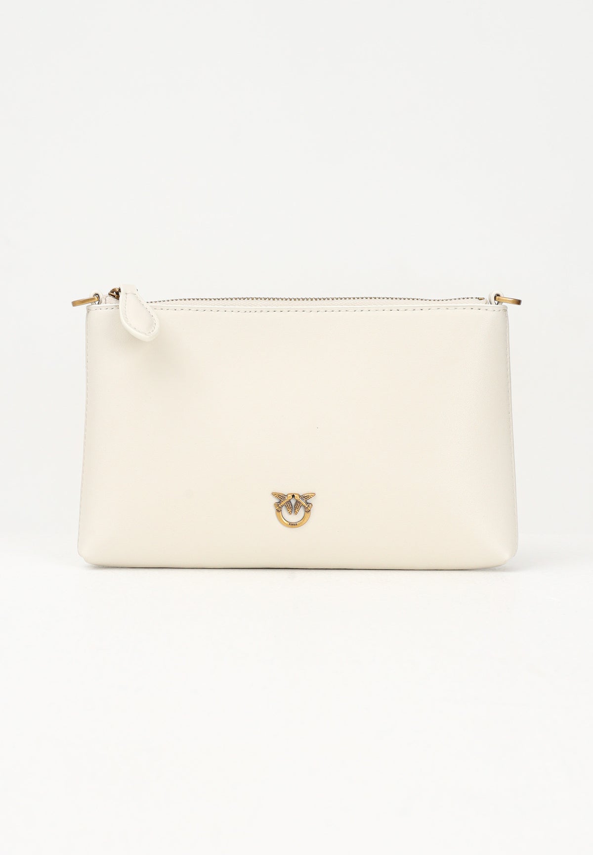 PINKO Pochette Flat Horizontal Mini panna da donna  dalla texture liscia 104277A0F1 Z14Q PINKO 