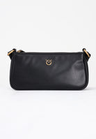 PINKO Borsa a spalla MINI HALF MOON BAGUETTE nera da donna  dalla texture liscia 105069A0QO Z99Q PINKO 