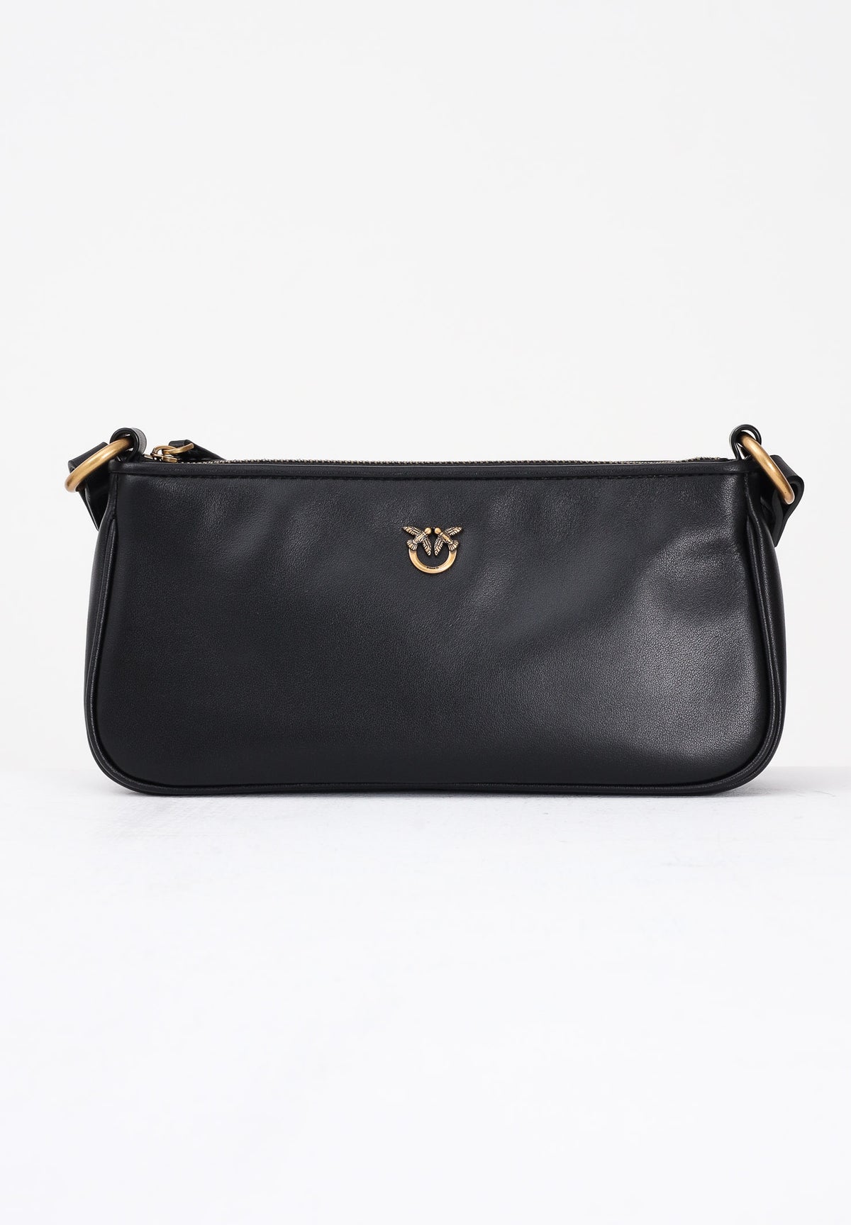 PINKO Borsa a spalla MINI HALF MOON BAGUETTE nera da donna  dalla texture liscia 105069A0QO Z99Q PINKO 