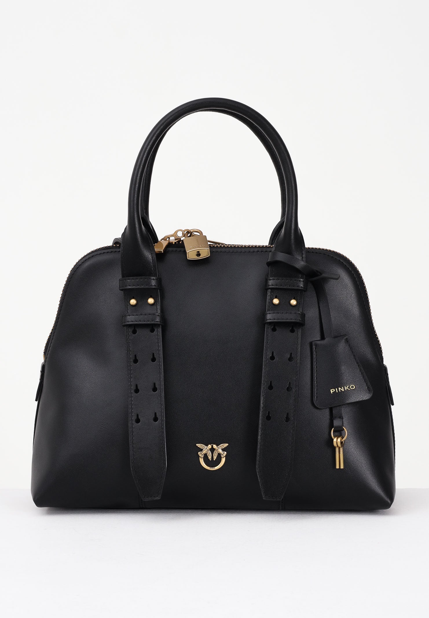 PINKO Borsa a mano Escape nera da donna  dalla texture liscia 105906A0QO Z99Q PINKO 