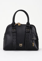 PINKO Borsa a mano Escape nera da donna  dalla texture liscia 105906A0QO Z99Q PINKO 