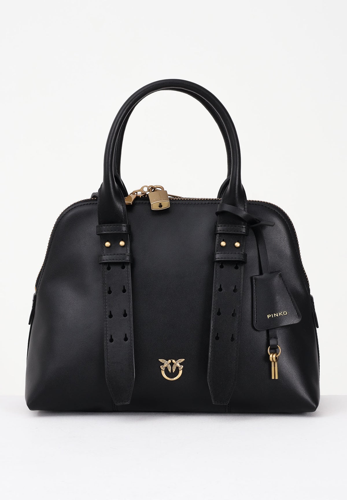 PINKO Borsa a mano Escape nera da donna  dalla texture liscia 105906A0QO Z99Q PINKO 