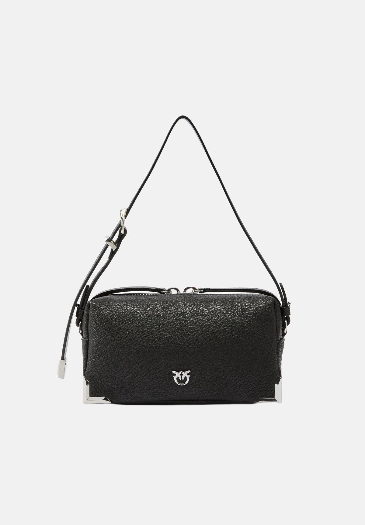 PINKO Borsa a tracolla TRIPTYCH BOWLING nero limousine da donna con mini logo iconico 106967A3CX Z99N PINKO 