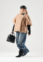PINKO Cappa in pelliccia sintetica NEW COMODINO Beige Taupe Caldo da donna. 107043A3E7 C73 PINKO 