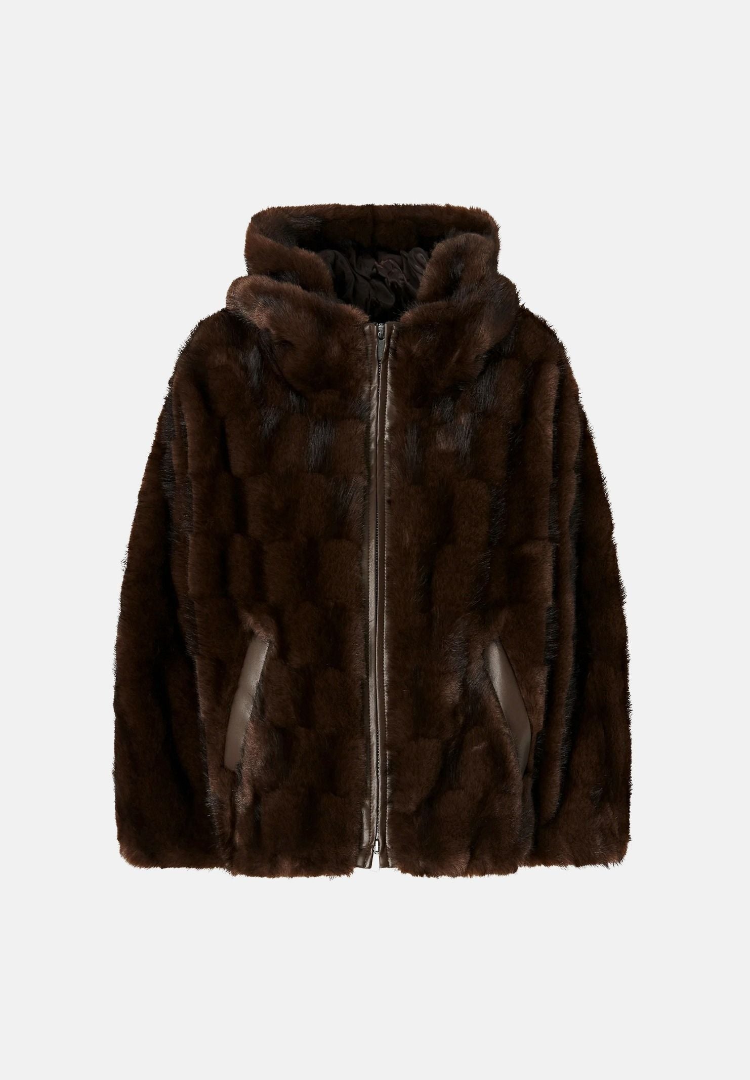 PINKO Giacca BLOUSON chicco di caffè-marrone da donna effetto pelliccia<BR/> 107054A3C5 M11 PINKO 