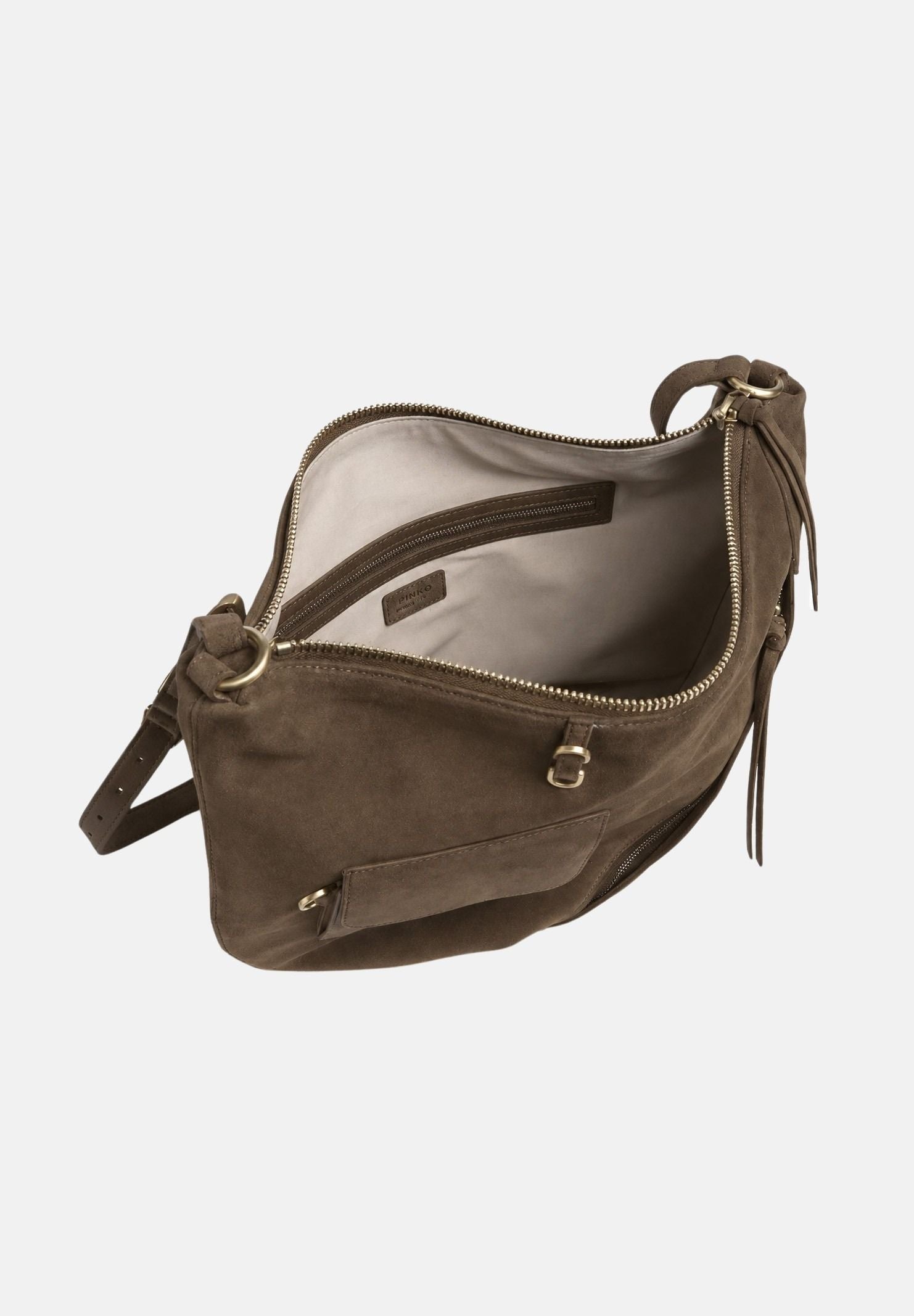 PINKO Borsa LUNA BIG HOBO taupe-marrone da donna con tasche applicate 107067A0F6 L34J PINKO 
