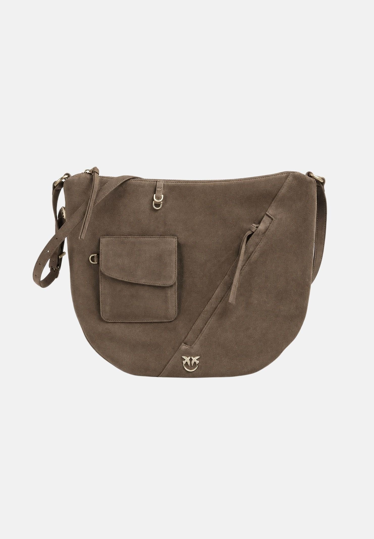 PINKO Borsa LUNA BIG HOBO taupe-marrone da donna con tasche applicate 107067A0F6 L34J PINKO 