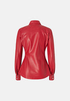 PINKO CAMBRIA Camicia effetto nappa rosso-porpora da donna  con finitura lucida <BR/> 107128A3EQ R45 PINKO 