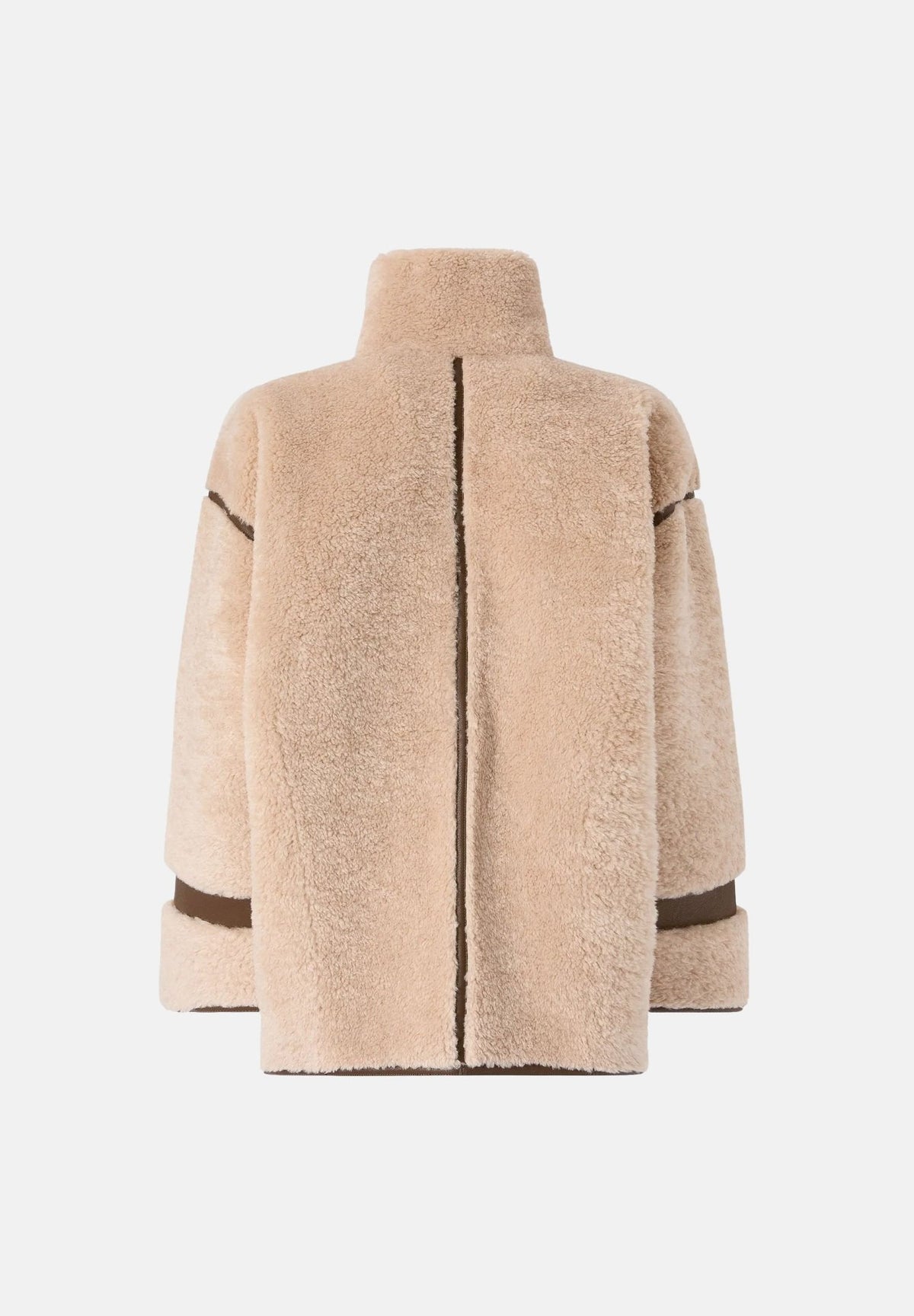 PINKO Montone CELOSIA PECAOAT marrone-beige da donna con colletto alto e chiusura frontale con zip. 107165A3FJ ZL3 PINKO 