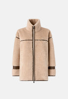 PINKO Montone CELOSIA PECAOAT marrone-beige da donna con colletto alto e chiusura frontale con zip. 107165A3FJ ZL3 PINKO 