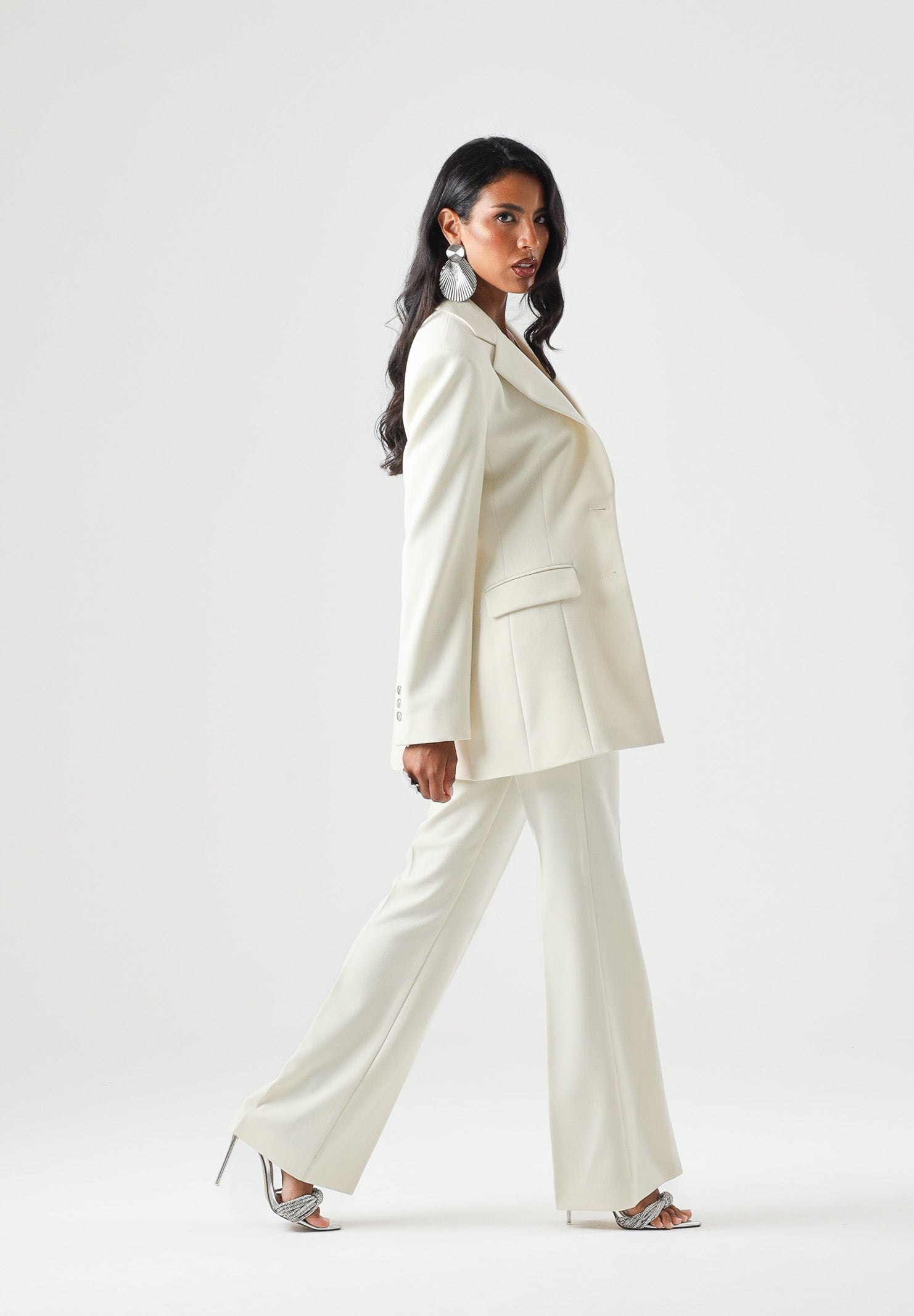 PINKO Pantaloni PEONIA eleganti bianco gelato bianco, donna con piega stirata 107193A3DA Z00 PINKO 