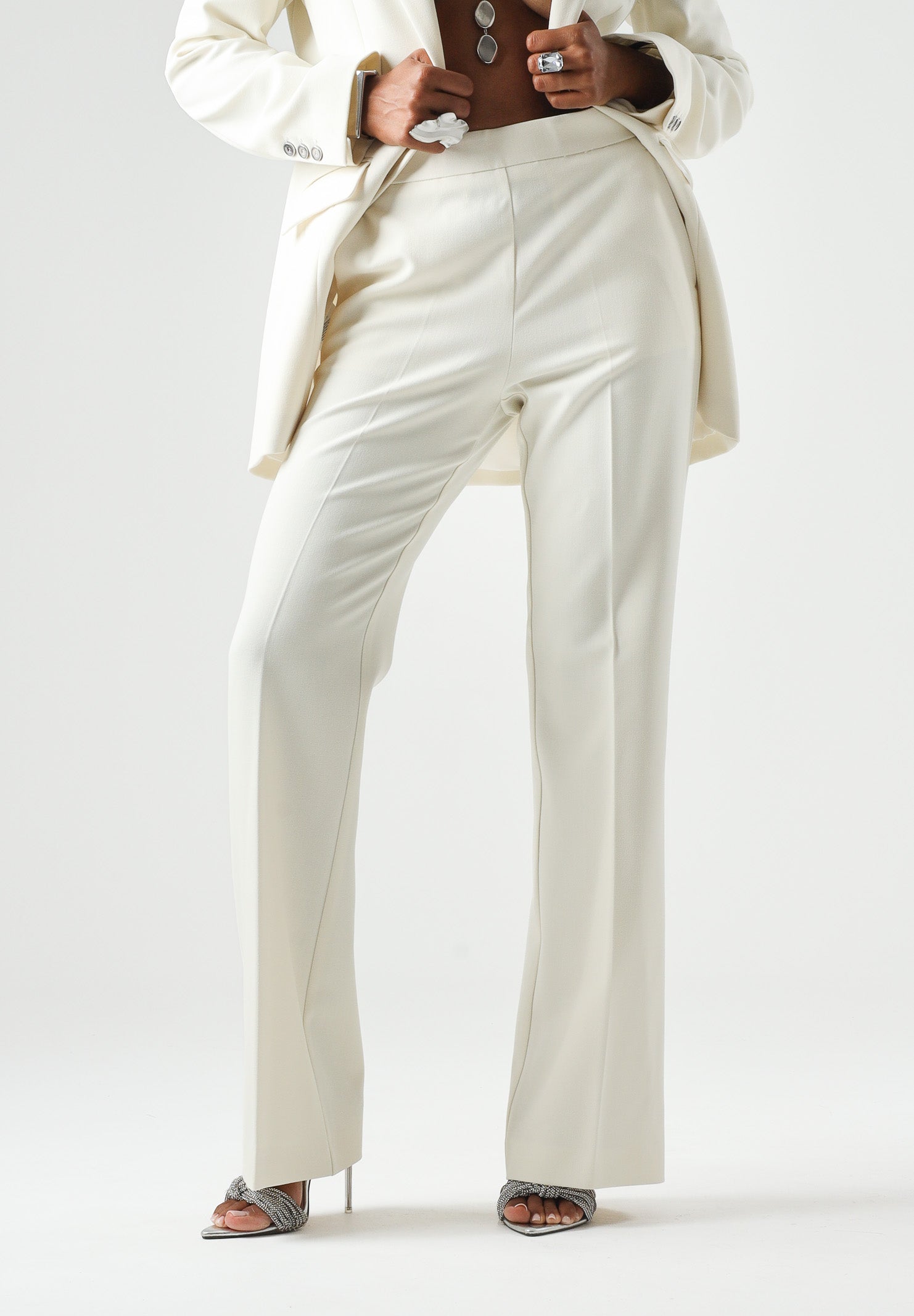 PINKO Pantaloni PEONIA eleganti bianco gelato bianco, donna con piega stirata 107193A3DA Z00 PINKO 
